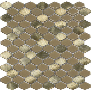 Gold Hexagon - glass tile